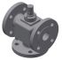 1 1/2" Cast Iron Model EM Valve with PN10 (FF) Ends and Lever Override